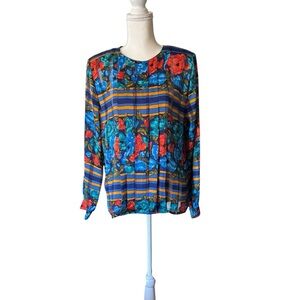 NICOLA Multicolor Floral Striped Blouse